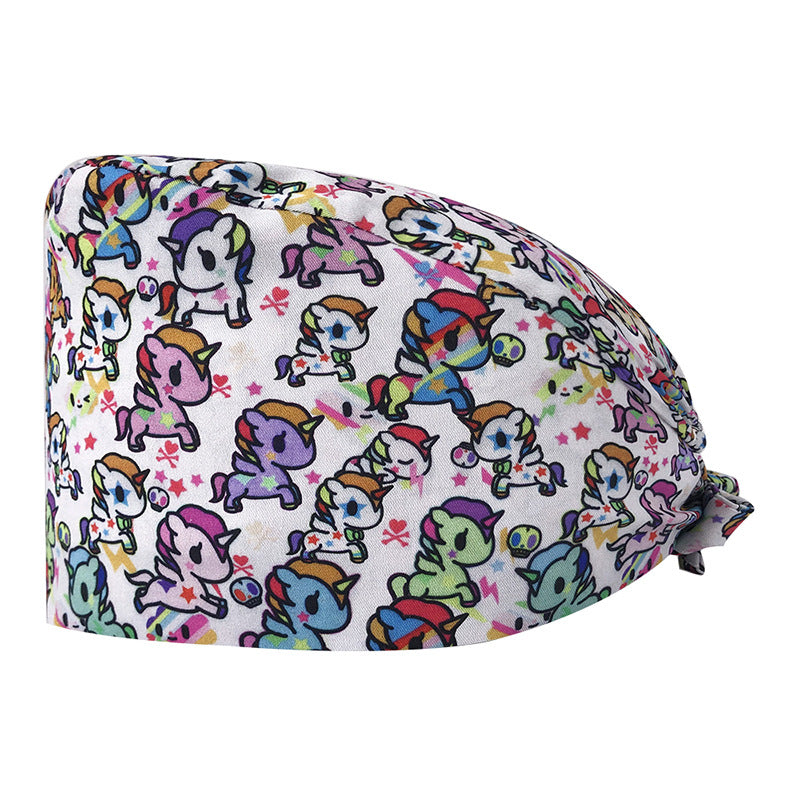 Printed Cotton Nurse Cap