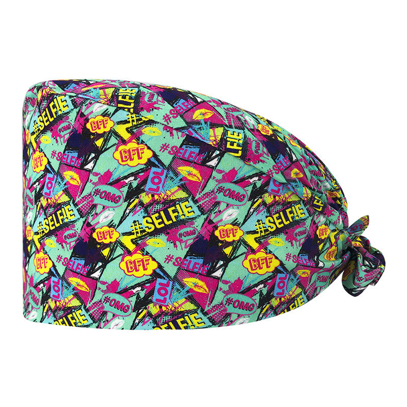Printed Cotton Nurse Cap