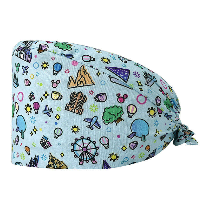 Printed Cotton Nurse Cap