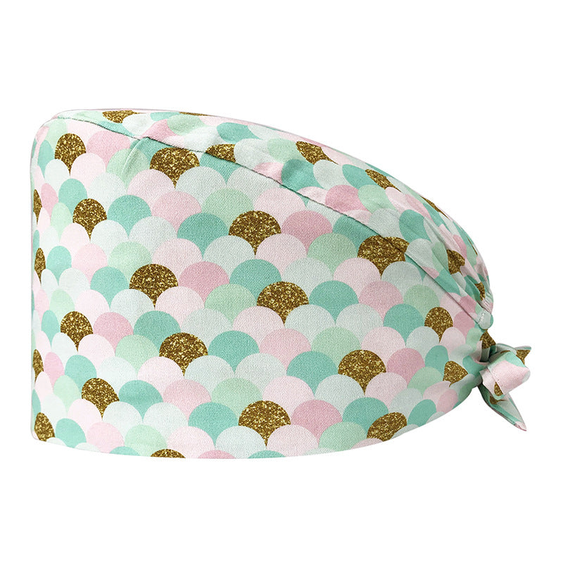 Printed Cotton Nurse Cap