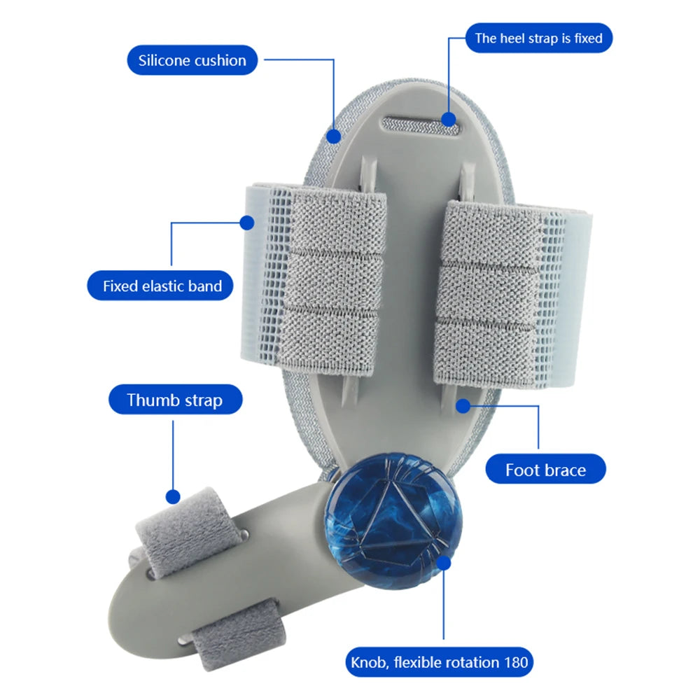 Orthopedic device with labeled parts on a white background